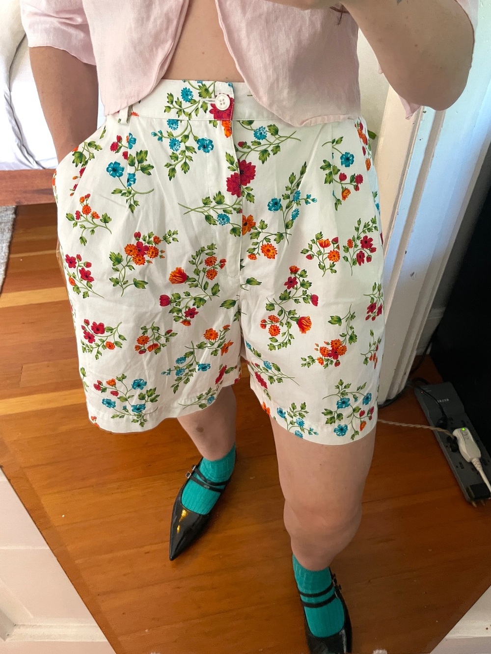 Vintage High Waisted Floral Shorts